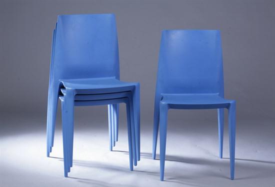 SET OF FOUR CONTEMPORARY BLUE SYNTHETIC-CAST