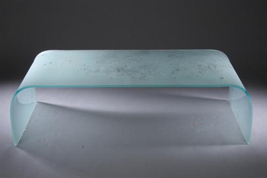 MODERN FROSTED GLASS LOW TABLE.