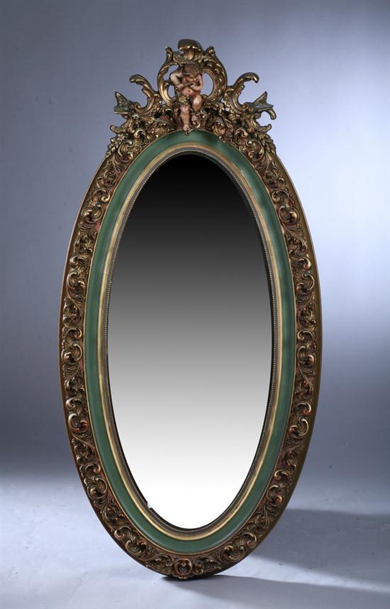 CONTINENTAL STYLE GILT AND GREEN PAINTED 16d5f0