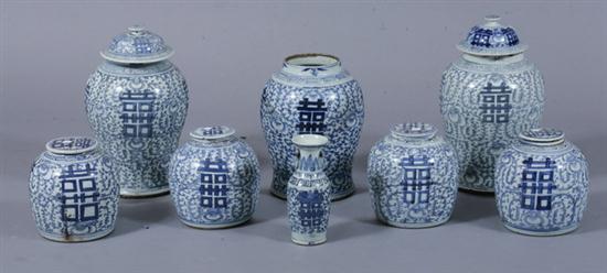 EIGHT PIECES BLUE AND WHITE CHINESE 16d60f