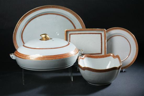 EIGHTEEN PIECE CHINESE SEPIA AND GOLD