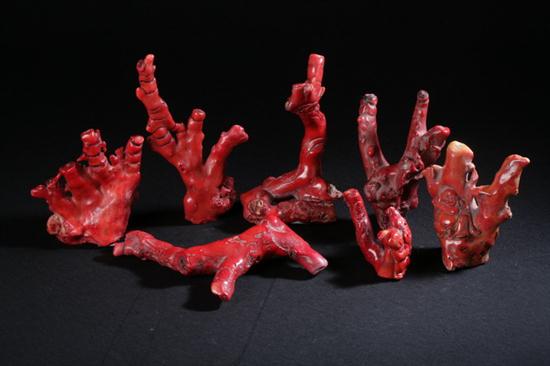 SEVEN PIECES CHINESE CORAL Tow 16d66c