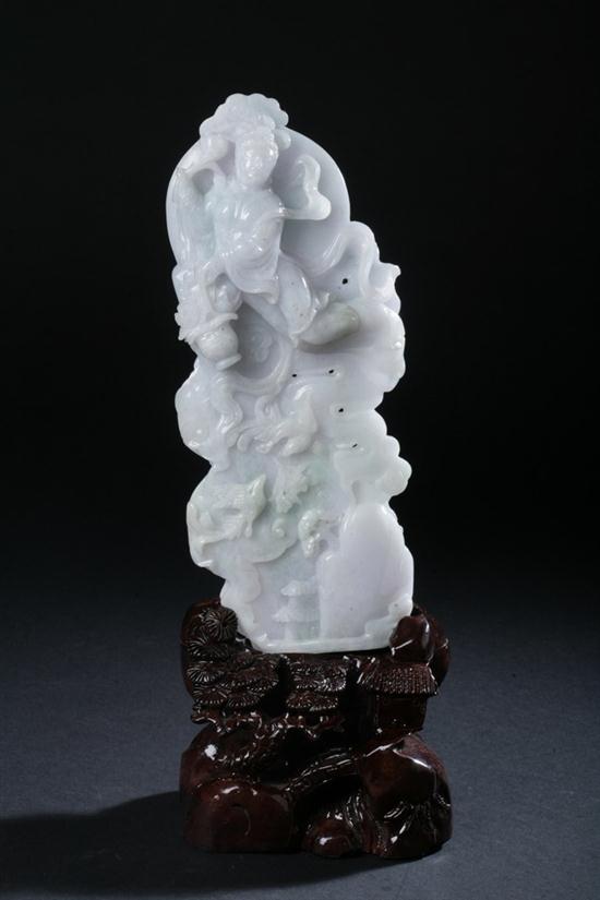 CHINESE PALE LAVENDER JADEITE FIGURAL