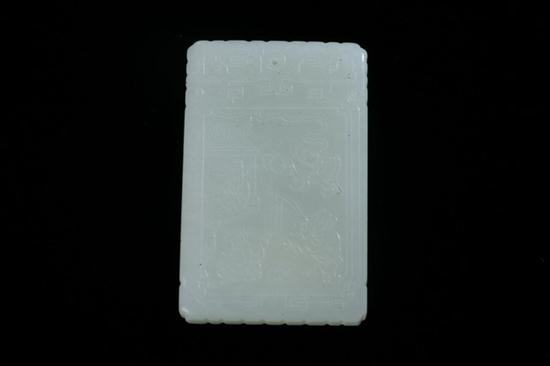 CHINESE CELADON JADE PENDANT Carved 16d689