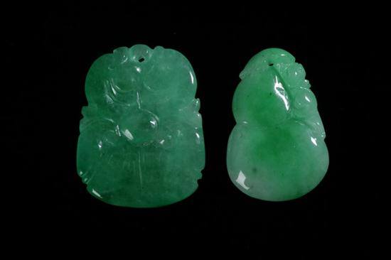 TWO CHINESE APPLE GREEN JADEITE 16d6ba