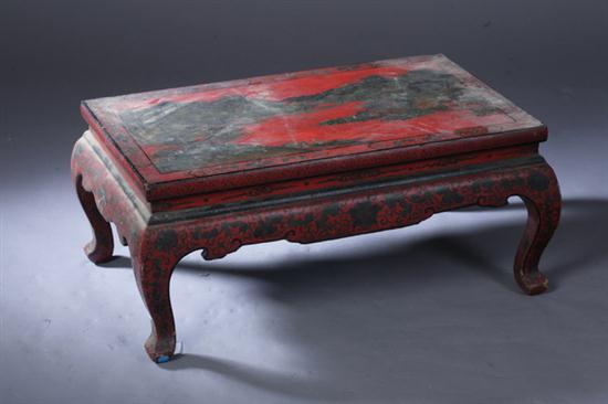 CHINESE RED LAQUERED LOW TABLE  16d6d5