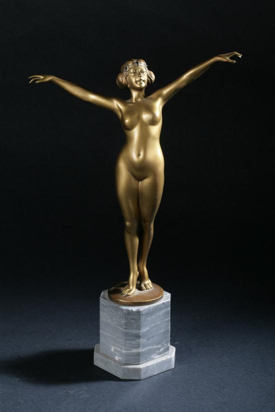 JUGENDSTIL GILT BRONZE FIGURE OF 16d741