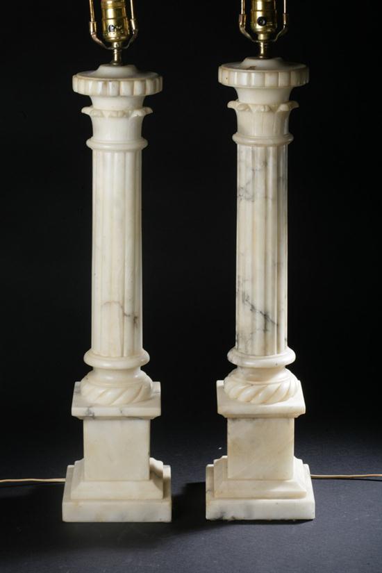 PAIR ITALIAN MARBLE COLUMNAR-FORM