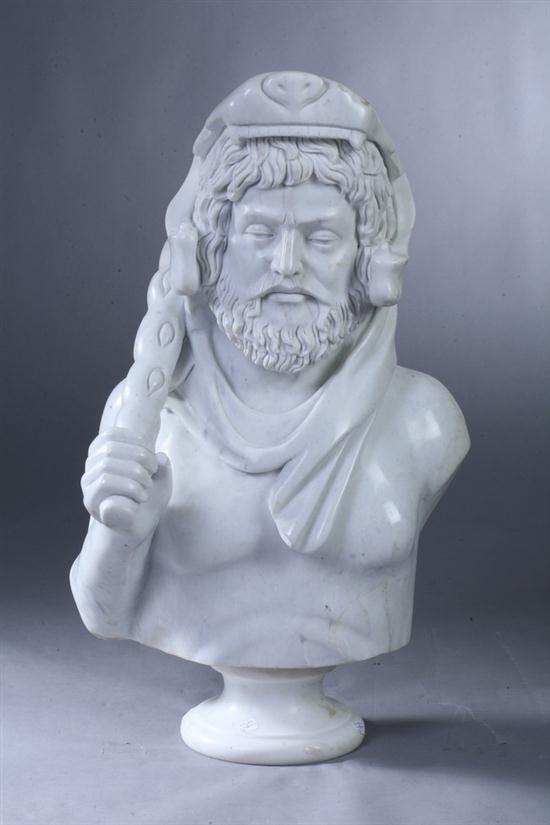 CARVED MARBLE BUST OF ROMAN EMPEROR 16d745