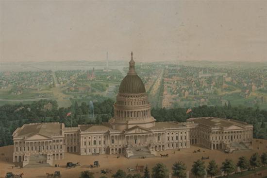 VIEW OF WASHINGTON CITY Lithograph  16d7c5