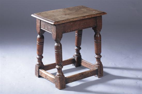 JACOBEAN WALNUT JOINT STOOL. Typical