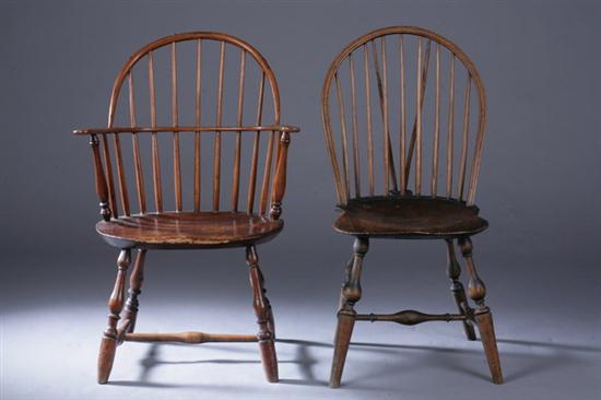 TWO AMERICAN WINDSOR CHAIRS. 18th