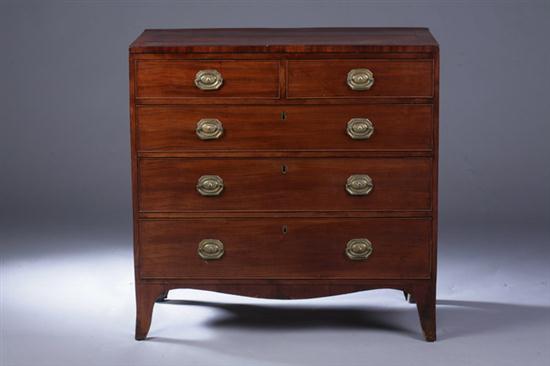 AMERICAN FEDERAL MAHOGANY CHEST OF DRAWERS.