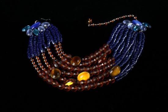 VINTAGE FRENCH AMBER AND COBALT 16d863