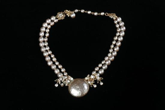 MIRIAM HASKELL FAUX PEARL AND RHINESTONE