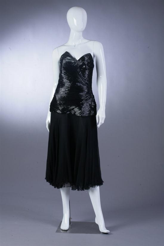 TORRENTE BLACK SILK CHIFFON STRAPLESS