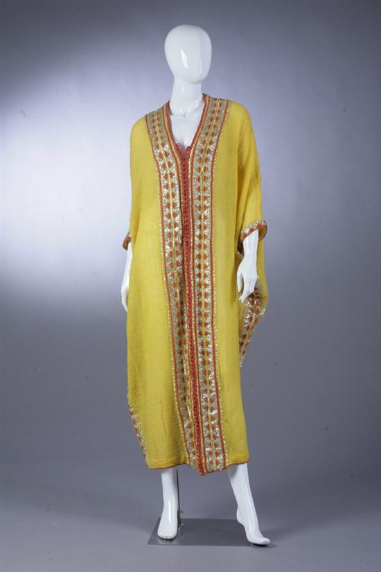 MOROCCAN YELLOW CAFTAN. With embellished