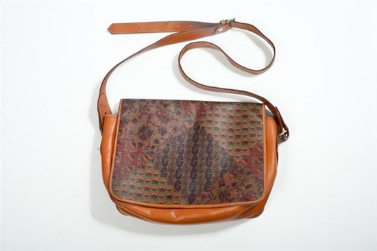 ESCADA LEATHER AND PRINTED CANVAS