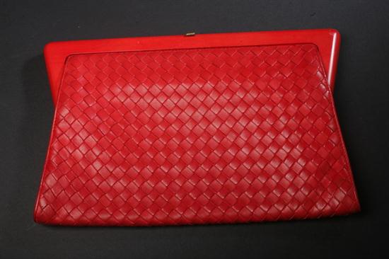 BOTTEGA VENETA RED WOVEN LEATHER 16d8eb