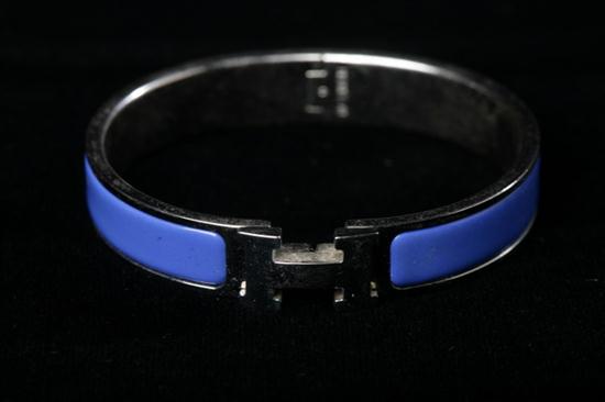 HERM?S BLUE ENAMELLED SILVER AND