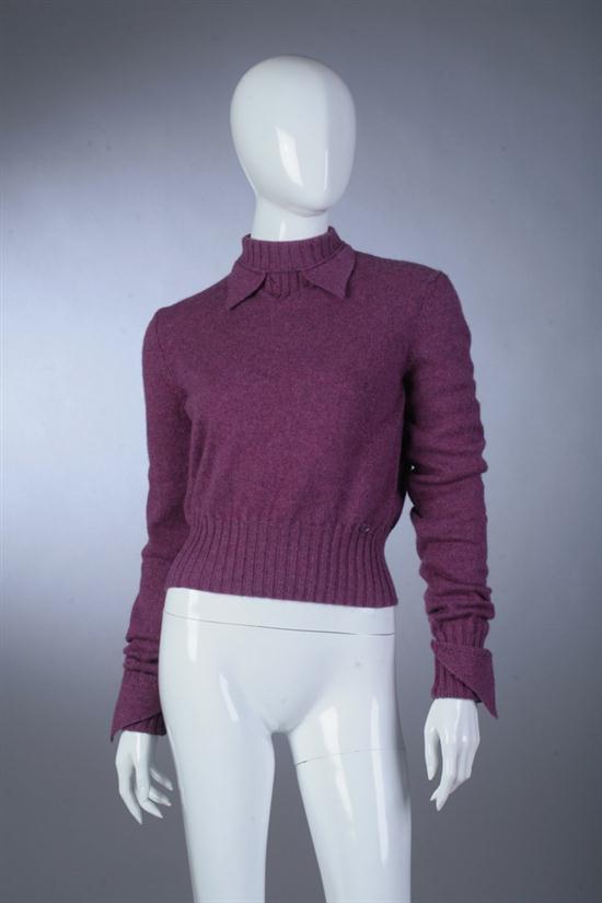 CHANEL PURPLE CASHMERE SWEATER