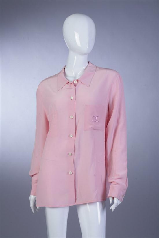 CHANEL PINK BLOUSE late 1980s  16d946