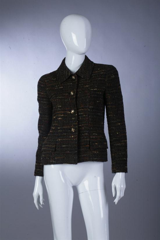 CHANEL BROWN WOOL BOUCL? JACKET