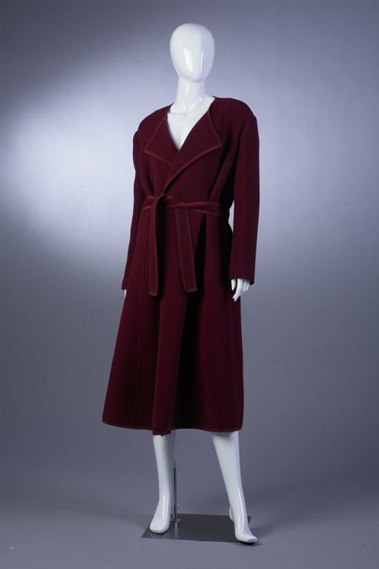 CHANEL BURGUNDY WOOL COAT late 16d998