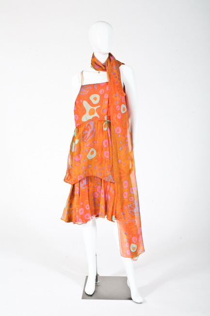 VINTAGE SARMI CHIFFON DRESS AND