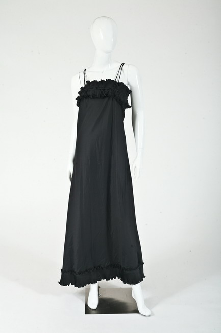 ZANDRA RHODES BLACK MAXI DRESS.