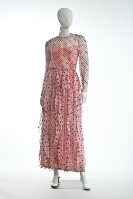 BILL BLASS SILK EVENING DRESS 1970s  16d9bb