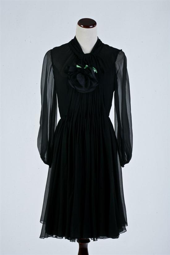 SARMI BLACK CHIFFON DRESS. Sheer