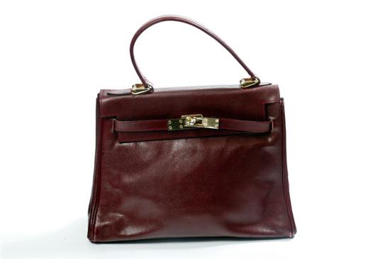 POURCHET BURGUNDY LEATHER KELLY-STYLE