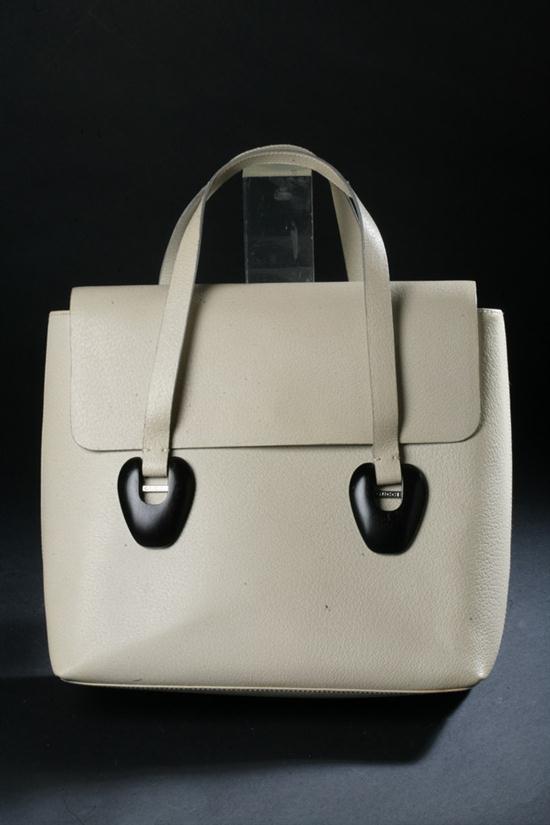 GUCCI CREAM LEATHER HANDBAG. 1990s.