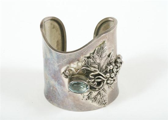 STERLING SILVER AND BLUE TOPAZ CUFF