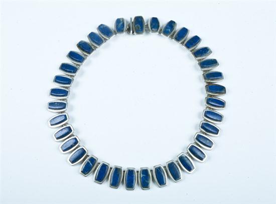 MEXICAN STERLING SILVER AND LAPIS NECKLACE