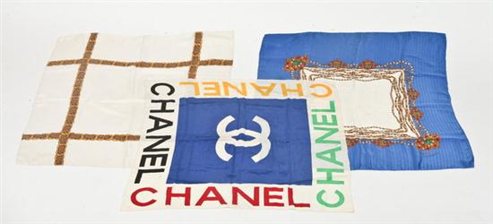 THREE CHANEL SILK SCARVES Including 16da6f