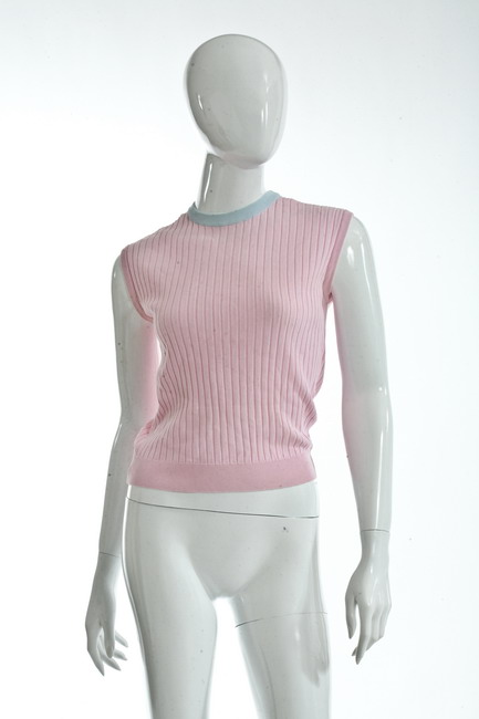 CHANEL PINK COTTON TOP Size 42  16da88