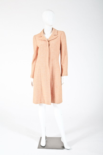 CHANEL TEXTURED PEACH SPRING COAT