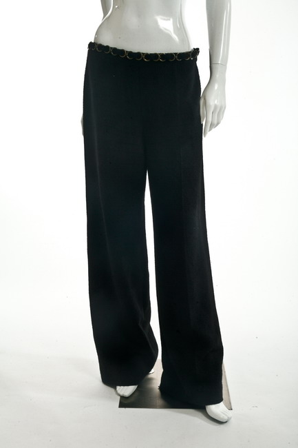 PAIR CHANEL BLACK SILK TROUSERS  16da8c