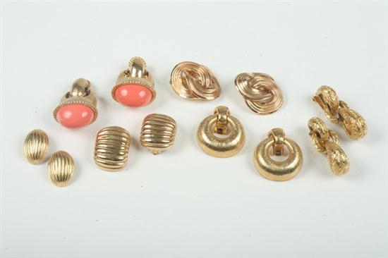 SIX PAIR GOLD TONE EARRINGS INCLUDING 16da8f