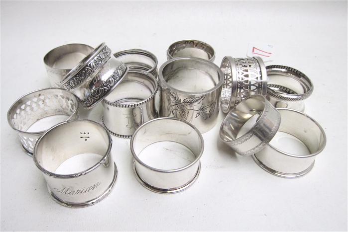 THIRTEEN ASSORTED STERLING SILVER