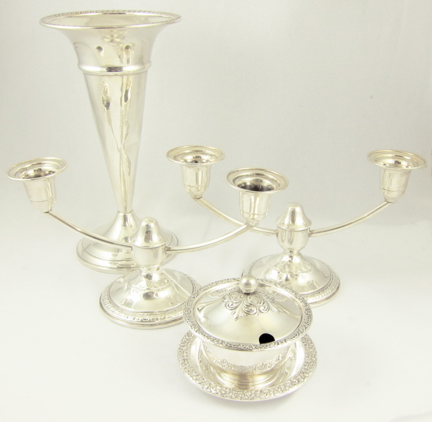 PAIR AMERICAN STERLING CANDELABRA 16daec