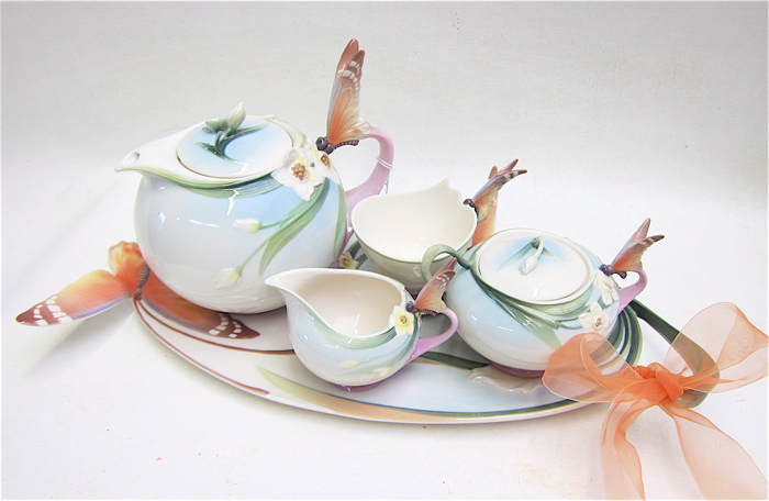 CHINESE POTTERY TEA SET by Franz