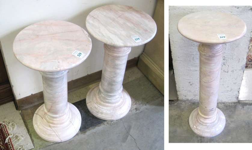 THREE SIMILAR MARBLE PEDESTALS 16dbfd