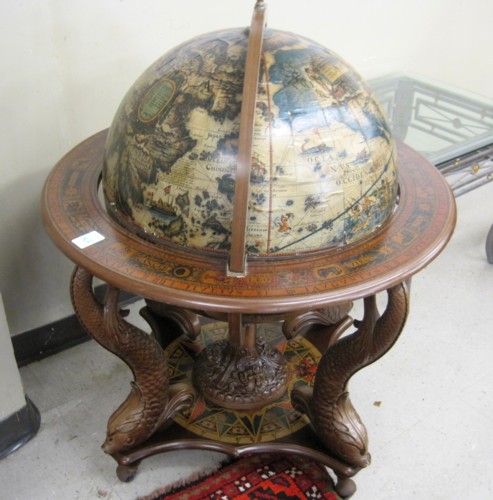 LARGE NAUTICAL WORLD GLOBE BAR 16dbf4