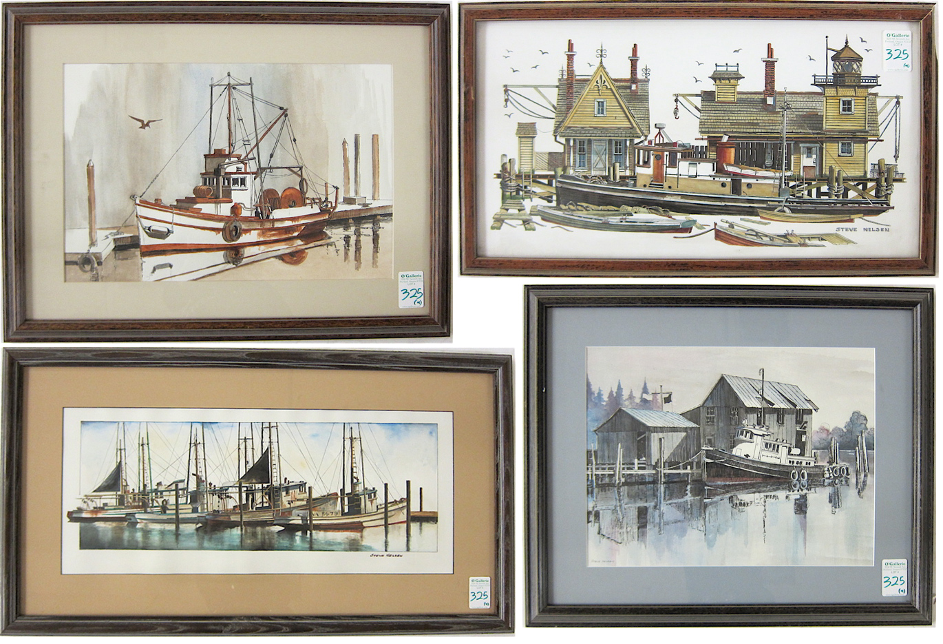 STEVE NELSEN FOUR WATERCOLORS ON 16dbfe