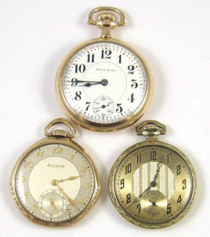 THREE COLLECTIBLE OPENFACE POCKET WATCHES: