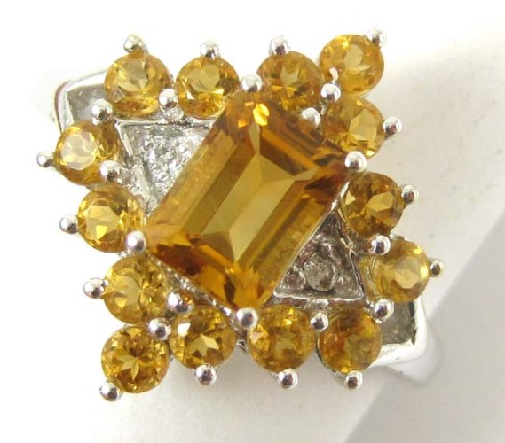 CITRINE DIAMOND AND TEN KARAT GOLD 16dc11