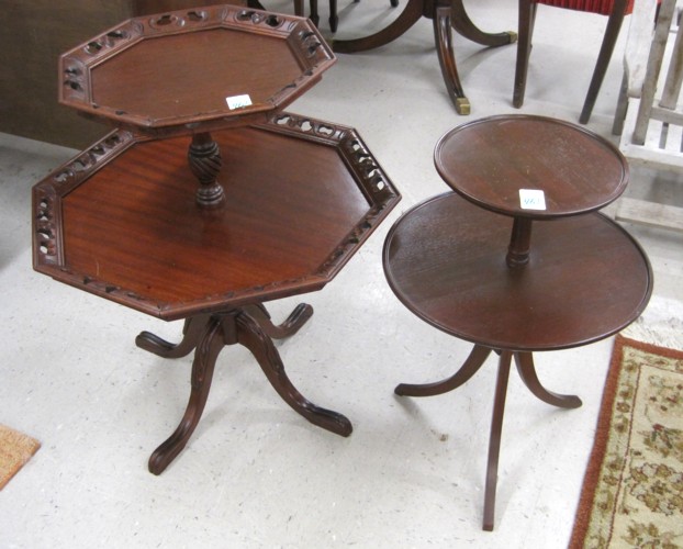 TWO TWO-TIER OCCASIONAL TABLES